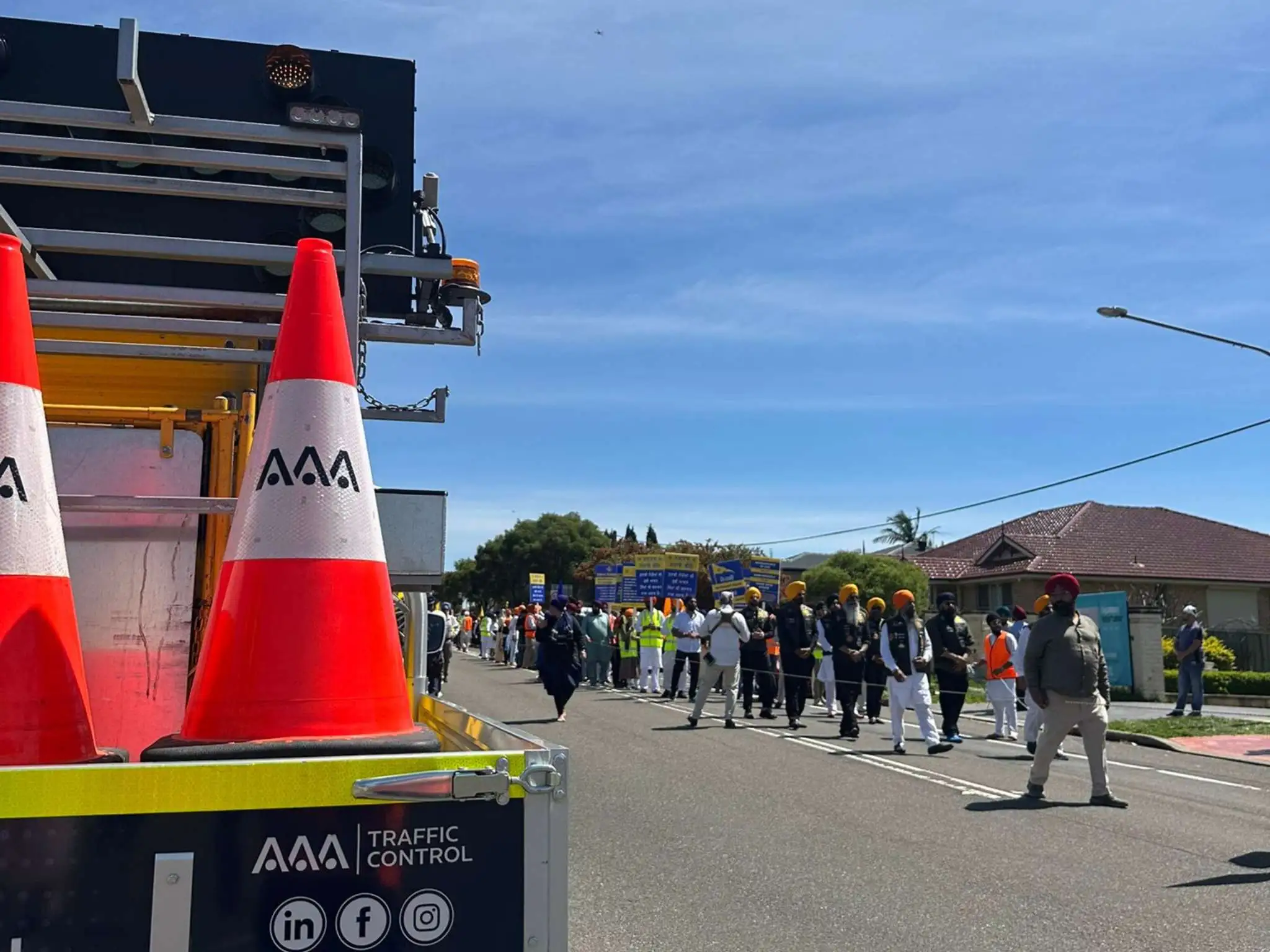 traffic cone on a van