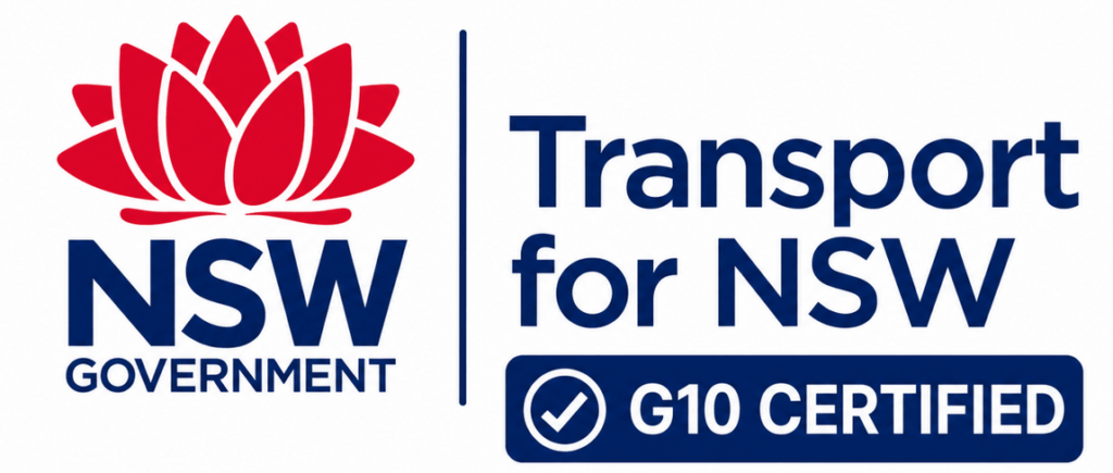 AAA TRAFFIC CONTROL TRANSPORT FOR NSW G10 CERTIFIED LOGO